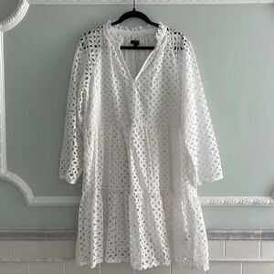 J Crew White eyelet dress XL